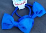 Hair Bows - Small Royal Blue Bowtie 2pk on elastic image