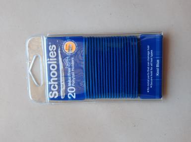  20 Metal Free Ponytail Elastics - Blue Image 1