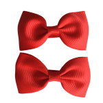 Hair Bows - Red Bowtie hair clips 2pc image