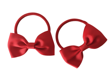  Hair Bows Red Bowtie Hair ties 2pc Image 1