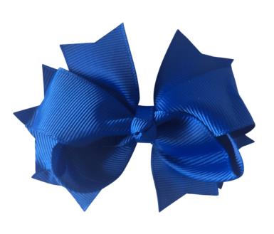  Hair Bows Royal Blue Layered Bow Clip Image 1