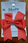 Hair Bows - Simple Bow Hair Tie Red on Clip image