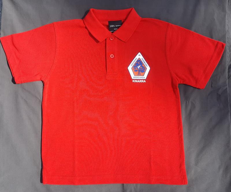 Sports Polo Shirt - Red KINARRA - Wirreanda Public School Uniform Shop